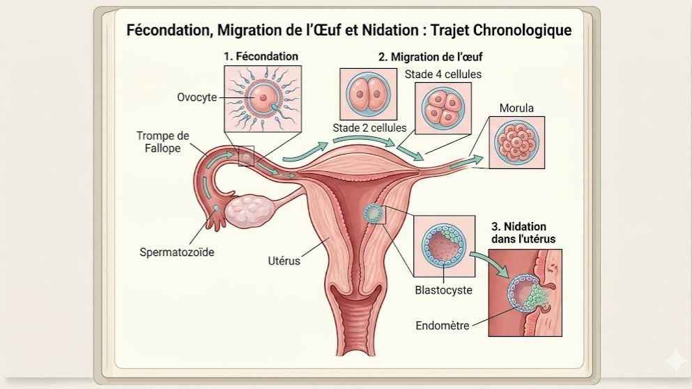 Le devenir des cellules sexuelles chez les mammifères : Fécondation et Nidation (SVT Terminale D & C)