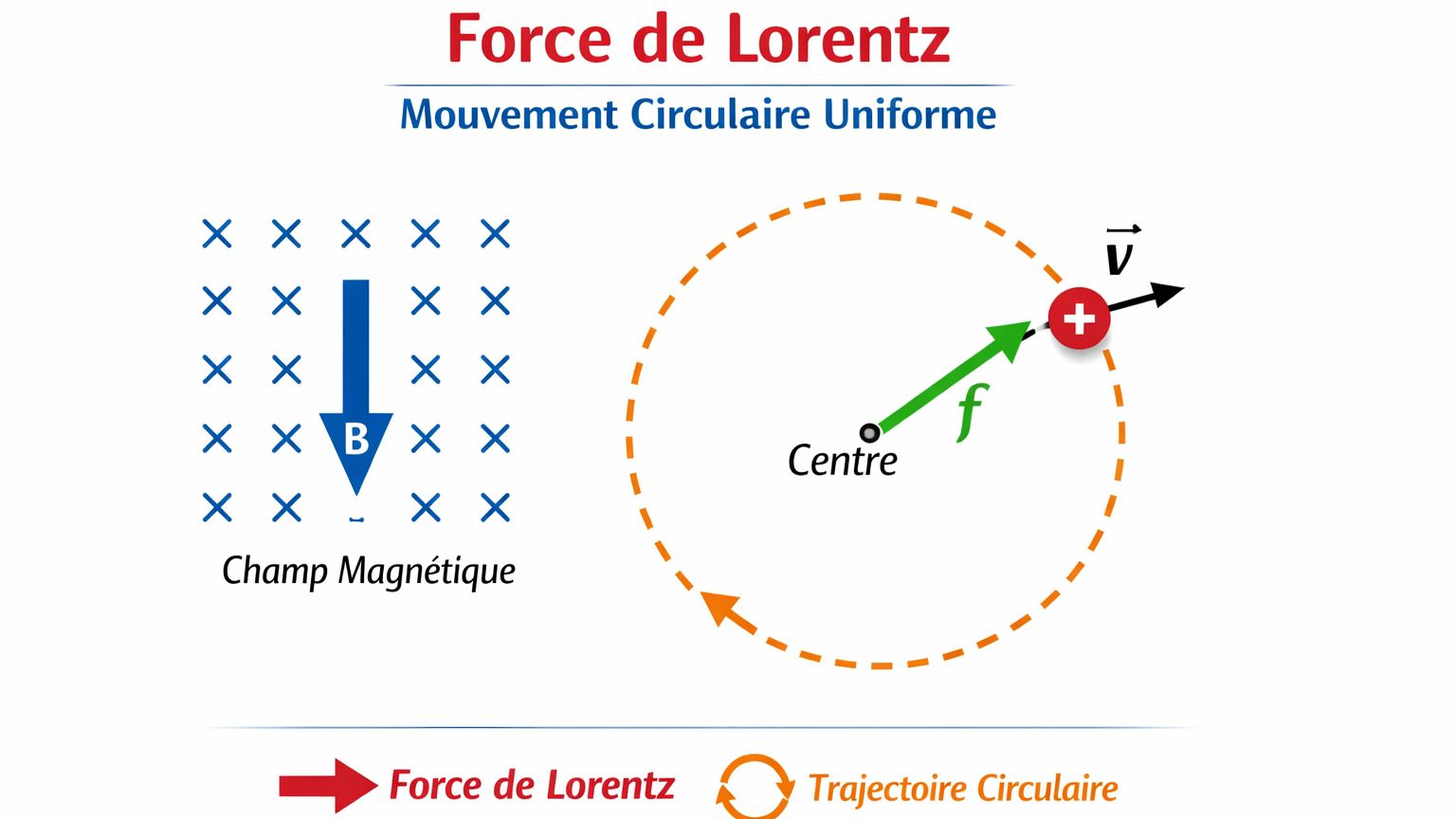 Mouvement d’une particule chargée dans un champ magnétique uniforme (Physique-Chimie Terminale C & D - CI)