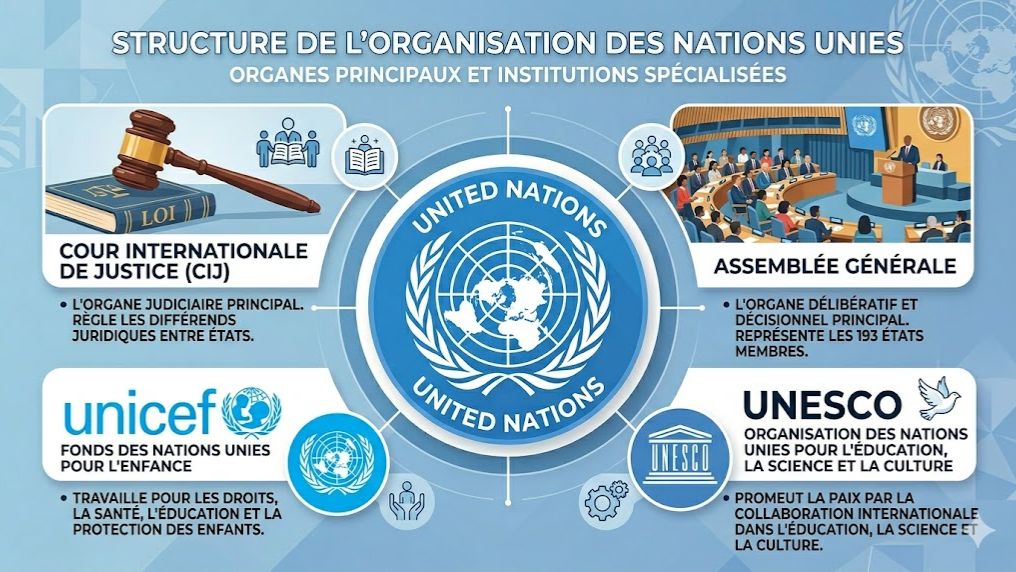Histoire-Géo (3ème):  L’Organisation des Nations Unies (ONU) : Structure, Missions et Défis