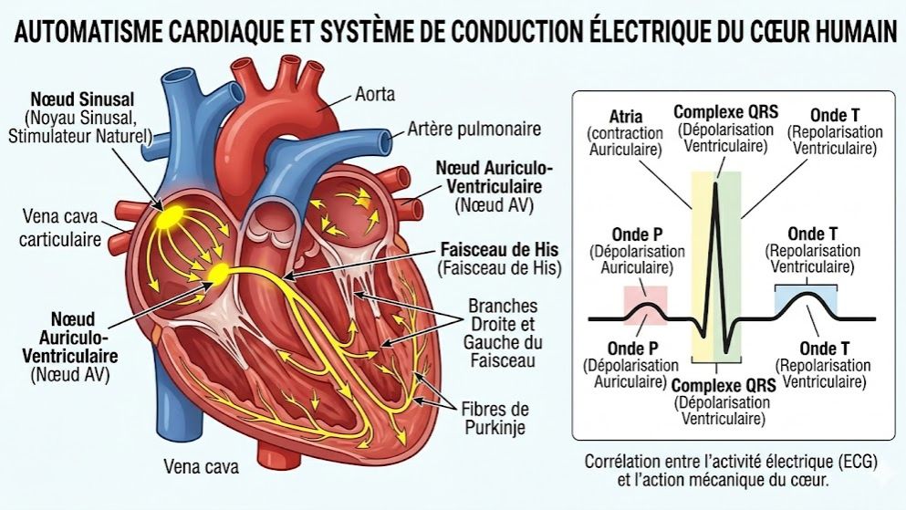 Le fonctionnement du cœur : Automatisme, Tissu Nodal et Régulation (SVT Terminale D & C)