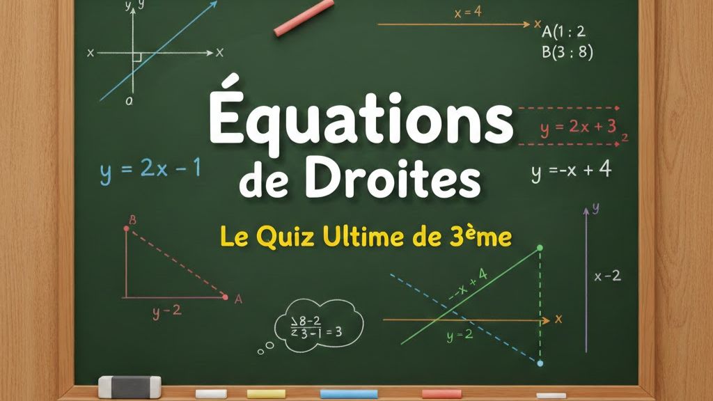 Dominez les Équations de Droites : Le Quiz Ultime de 3ème